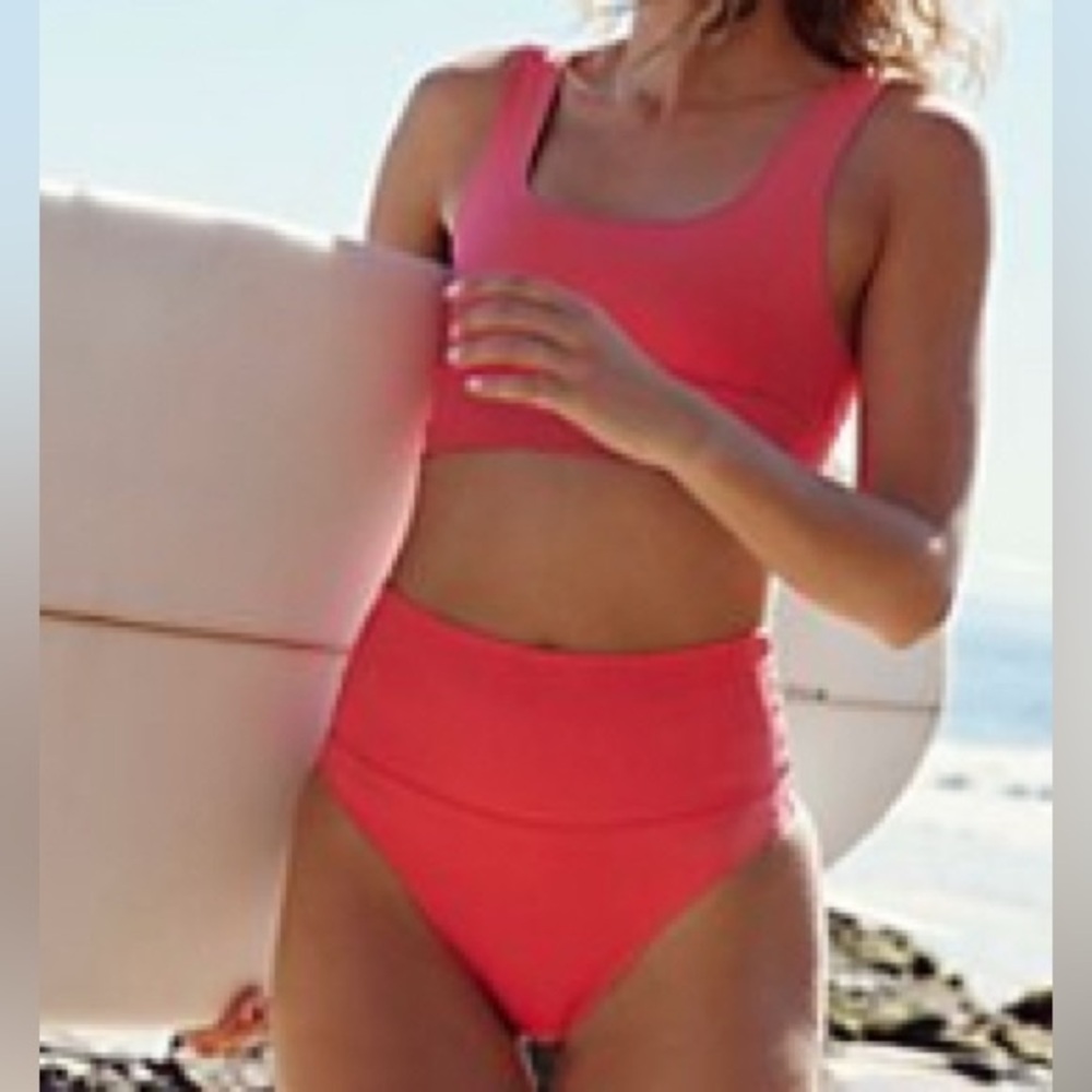 Free People Swim: The Contour High-Waist Surf Bottom (lg) & Crop Surf Top (med)